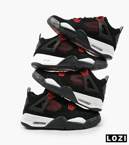 کفش کتانی مردانه مشکی قرمز Nike air jordan 4