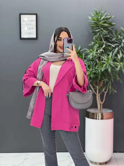 مانتو لینن آستین گت ضربدری