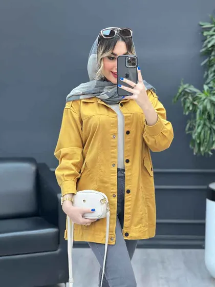 مانتو کتان سرشانه پاگن نیلیا