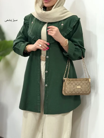 مانتو لینن گلدوزی آیسو پاکرو