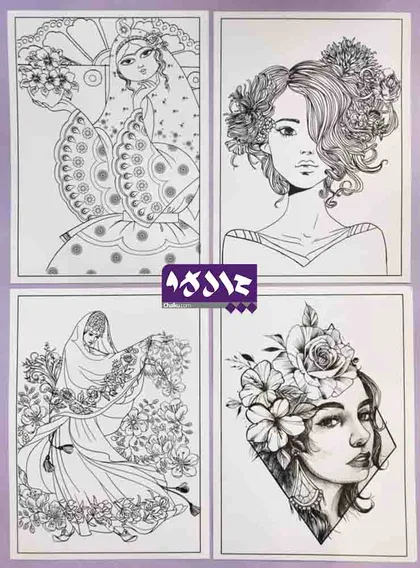 پک رنگ آمیزی بزرگسالان مدل ژینا