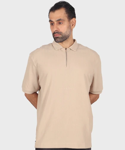 تیشرت نیم زیپ مردانه لش 4208