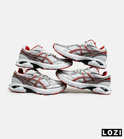 کفش کتانی مردانه سفید نقره ای قرمز ASICS GT 2160