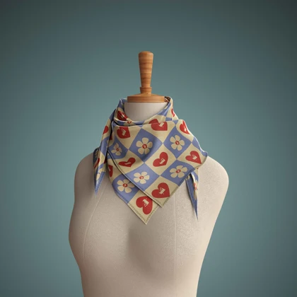 مینی اسکارف گل قلب