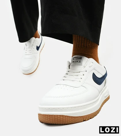 کفش کتانی بزرگ پا سفید سرمه ای نایک NIKE AIR FORCE