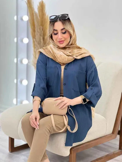 شومیز کراش آستین بند دار