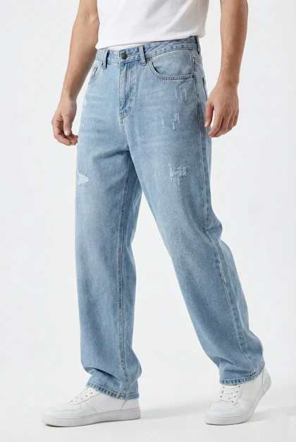 شلوار بگ مردانه یخی سنگ شور با کیفیت بالا MB366