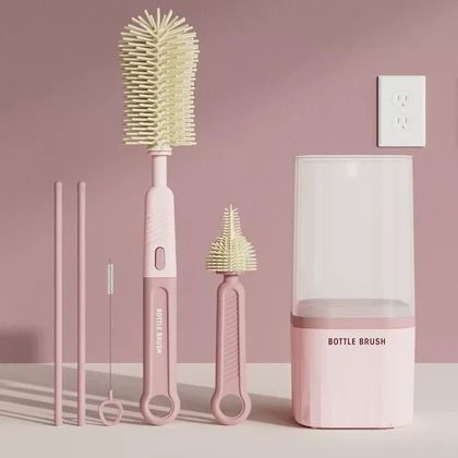 ست 6 عددی شیشه شور سیلیکونی کودک باتل براش Bottle Brush