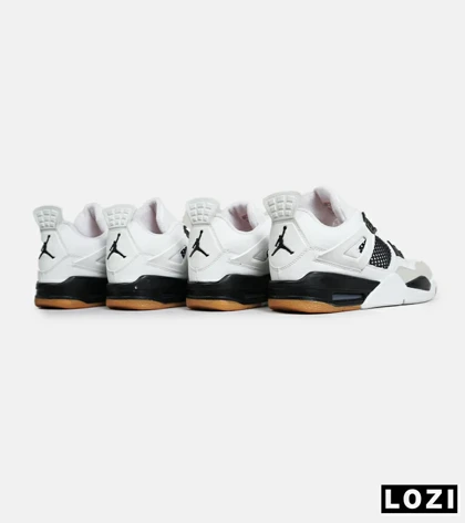 کتانی ساق‌دار زنانه و مردانه سفید مشکی Nike air jordan 4 مدل 6593