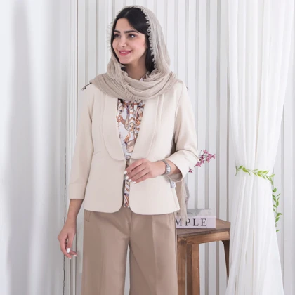 ست کت و شومیز یقه گره‌ای BENITA