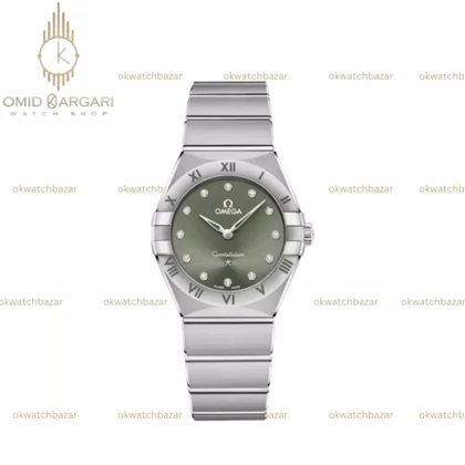 ساعت مچی امگا کانستلیشن بند سیلور صفحه زیتونی Omega Constellation