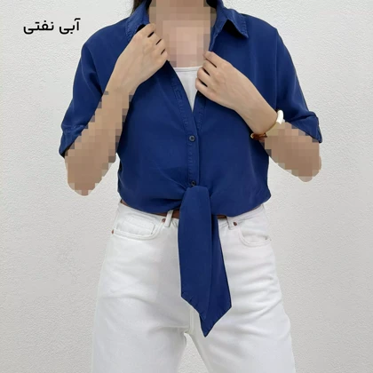 شومیز زنانه سیلک جلو گره‌ای