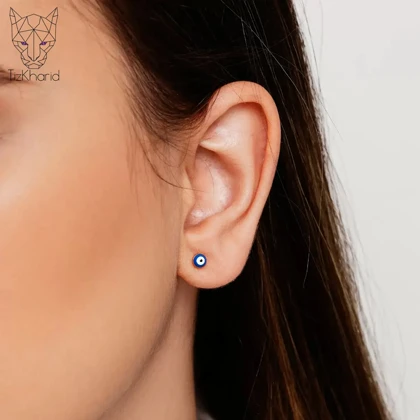 گوشواره میخی چشم نظر مینی ژوپینگ