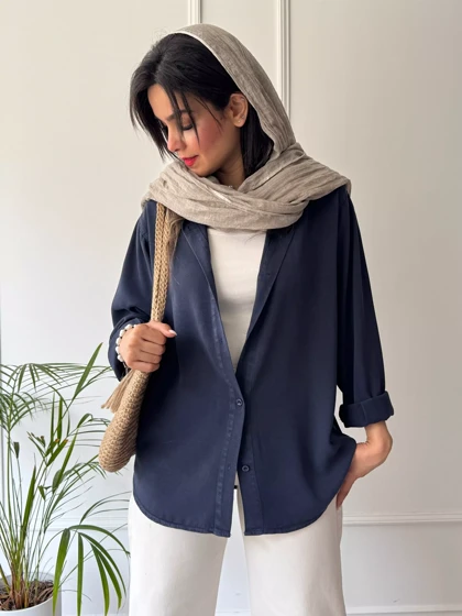 (پیش فروش ) مانتو شومیزی سیلک سایه