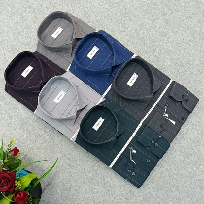 پیراهن استین بلند مردانه ( قواره کلاسیک-قواره معمولی )- پیراهن مجلسی طرحدار مردانه