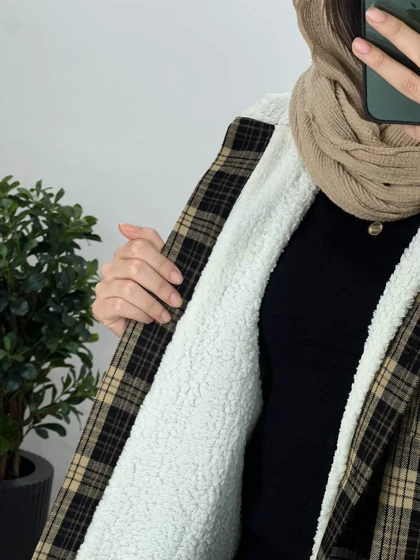 پالتو پشمی کلاهدار داخل تدی 1