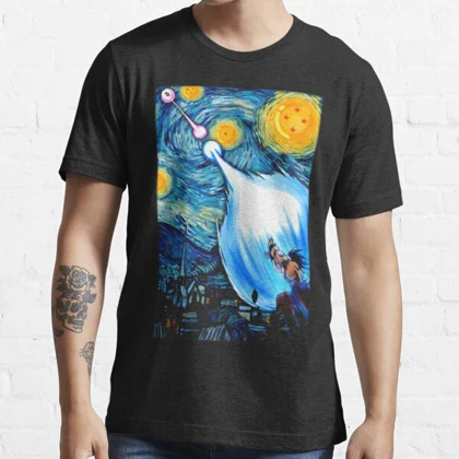 تیشرت دراگون بال | تیشرت Dragon Ball طرح Goku Vs Vegeta Dragon Ball Z Starry Night کد 123570