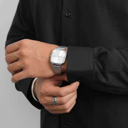 پیراهن مردانه استین بلند ساده کتان کد 100558