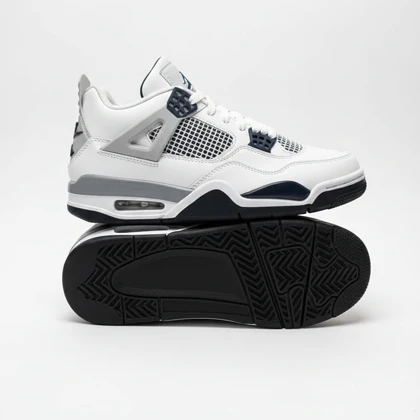 کفش کتانی نایک ایر جردن 4 سفید طوسی کد 294718