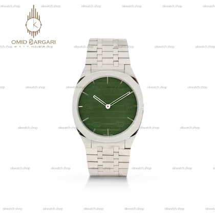 ساعت مچی گوچی بند سیلور صفحه سبز Gucci