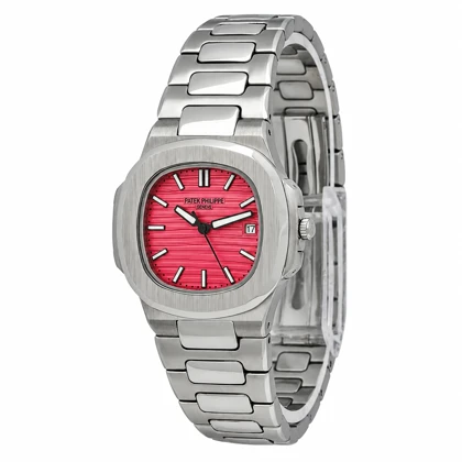 ساعت زنانه پتک فیلیپ ناتیلوس Patek 7248-L سیلور صفحه قرمز لوکس