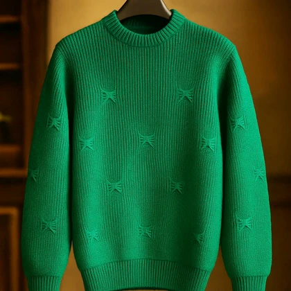 ژاکت پلیور سبز بوتگا مردانه فری سایز مناسب سایزهای L تا 2XL