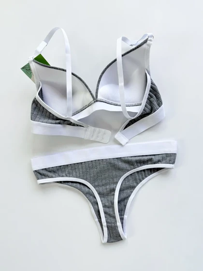 ست شورت و سوتین دخترانه پوش آپ دار کبریتی نوشته کلوین کلاین Calvin klein فیتن Fitan