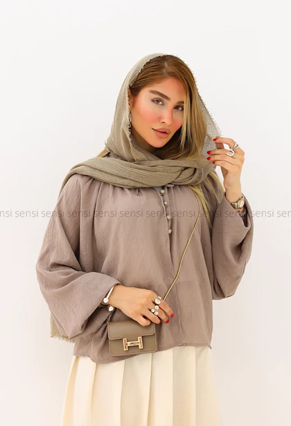 شومیز زنانه ابریشم چین‌دارکد1006410