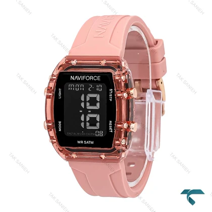 ساعت دخترانه نیوی فورس NF7102 مستطیلی صورتی NaviForce-6981-L