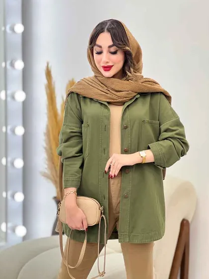 مانتو کتان دو جیب شاینا