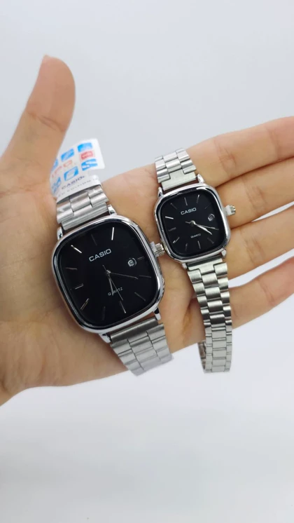 ساعت مچی ست مردانه و زنانه کاسیو اولدمانی Casio با موتور کوارتز و تاریخ دار