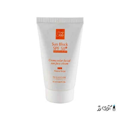 کرم ضد آفتاب رنگی spf50 بژ طبیعی پوست نرمال تا خشک (تگودر)