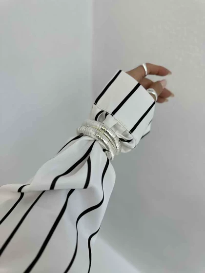 شومیز ساتن نوار دار