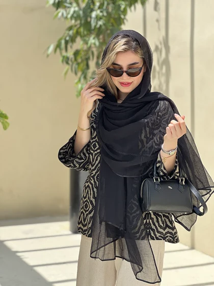 شال حریر نواردوزی شده سوین کد 607