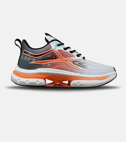 کفش کتانی سفید طوسی نارنجی Saucony Axon 3 مدل 8921