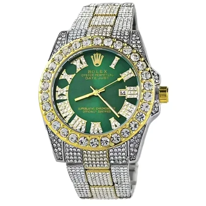 ساعت مچی زنانه رولکس فول نگین تقویم دار