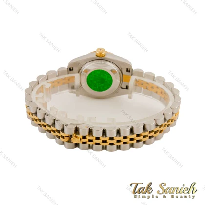 ساعت رولکس زنانه دورنگ طلایی صفحه آبی مهندسی اسمال Rolex-4483-L