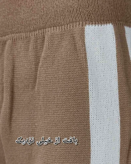 شلوار بافت زنانه بغل دو خط راسته گشاد بلند کمر کش کد 1877