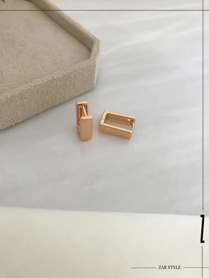گوشواره مستطیلی آینه‌ای