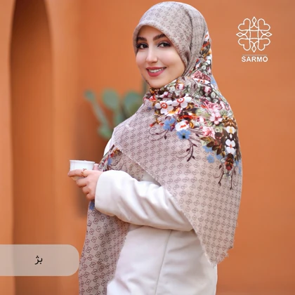 روسری نخ پنبه گوشی گل