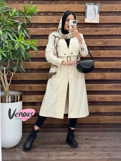 بارانی بلند بالا ژیله آستین سگک