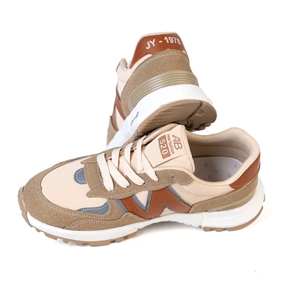 کفش و کتانی اسپرت زنانه و دخترانه مدل نیوبالانس NEW BALANCE رنگ کرم