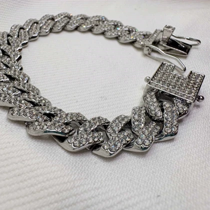 دستبند چین فول نگین | فقل کتابی