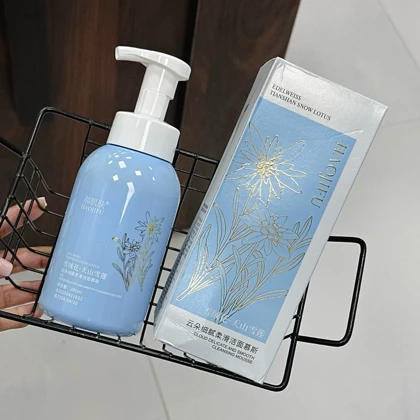 فوم شستشوی صورت ادلوایس و نیلوفر برفی هائوجیفو 380 میل HAOJIFU Cleansing Foam