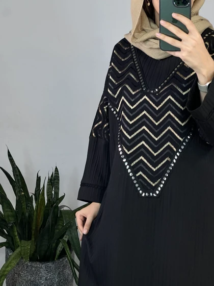 مانتو کفتان مشکی لیزا