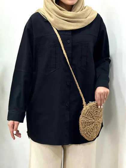 مانتو کتان کاغذی هونیا