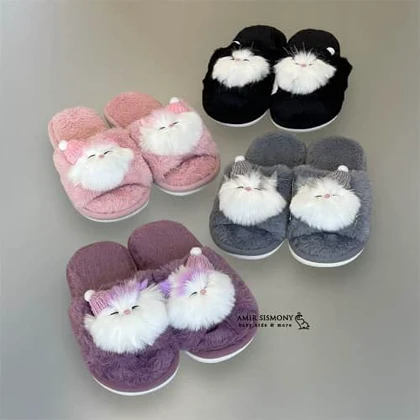 پاپوش دخترانه پولیشی طرح گربه