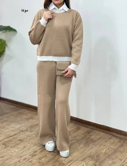 ست تونیک و شلوار بافت هستی