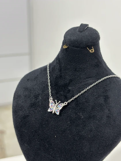 گردنبند نقره زنانه مدل پروانه 977