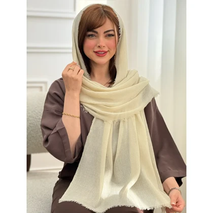 شال نخی پلیسه ساده دورریش